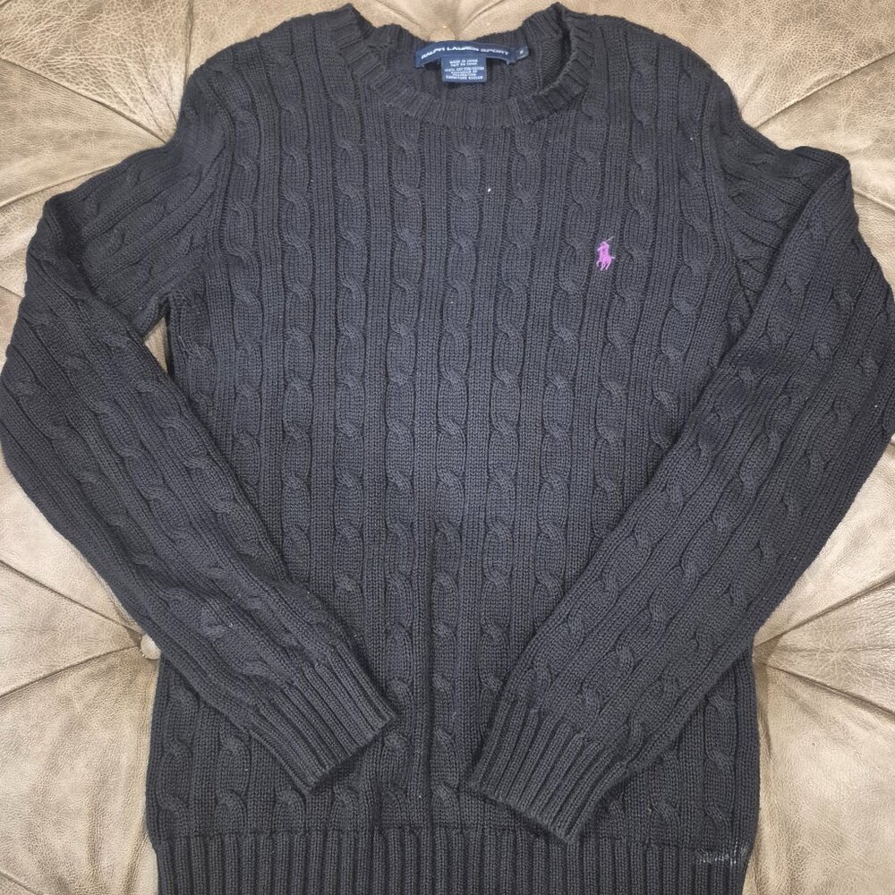 Ralph Lauren Cable-Knit Cotton Crew Neck Sweater